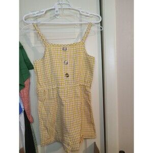 Girls Fashion Romper Sleeveless Halter Button Jumpsuit with Side Pockets 7y-8y